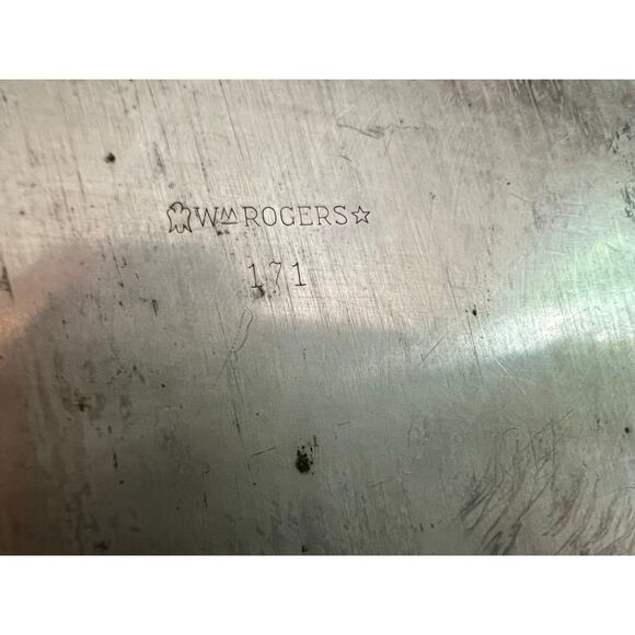 Two WM Rogers 171 Silverplated VTG 12" Round Rope Edge Platter Serving Tray - Picture 6 of 6